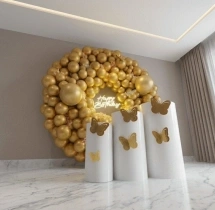 birthday Golden Chrome Shiny Ring Balloon Decor