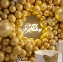 birthday Golden Chrome Shiny Ring Balloon Decor