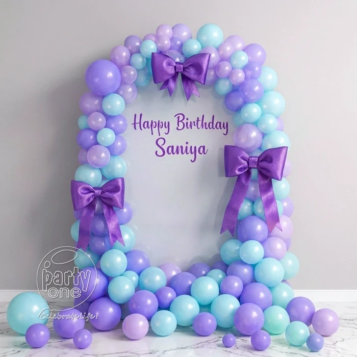 birthday U Shaped Pastel Theme Balloon Decoration