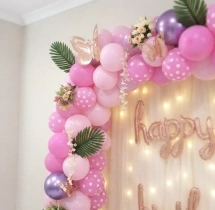 birthday Pastel Pink Theme Birthday Balloon Decoration