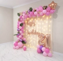 birthday Pastel Pink Theme Birthday Balloon Decoration
