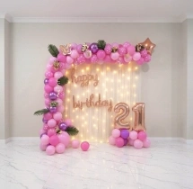 birthday Pastel Pink Theme Birthday Balloon Decoration