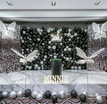 birthday Black and White Sequin Butterfly Theme Decoration