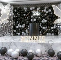 birthday Black and White Sequin Butterfly Theme Decoration