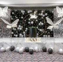 birthday Black and White Sequin Butterfly Theme Decoration