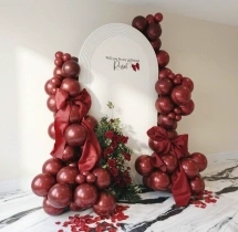 birthday Rustic Red Balloon Backdrop Decoration