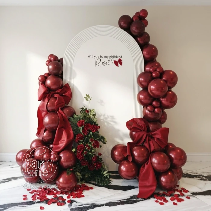 birthday Rustic Red Balloon Backdrop Decoration