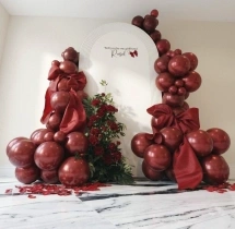 birthday Rustic Red Balloon Backdrop Decoration