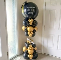 decorations Black and Gold Graduation Day Balloon Package