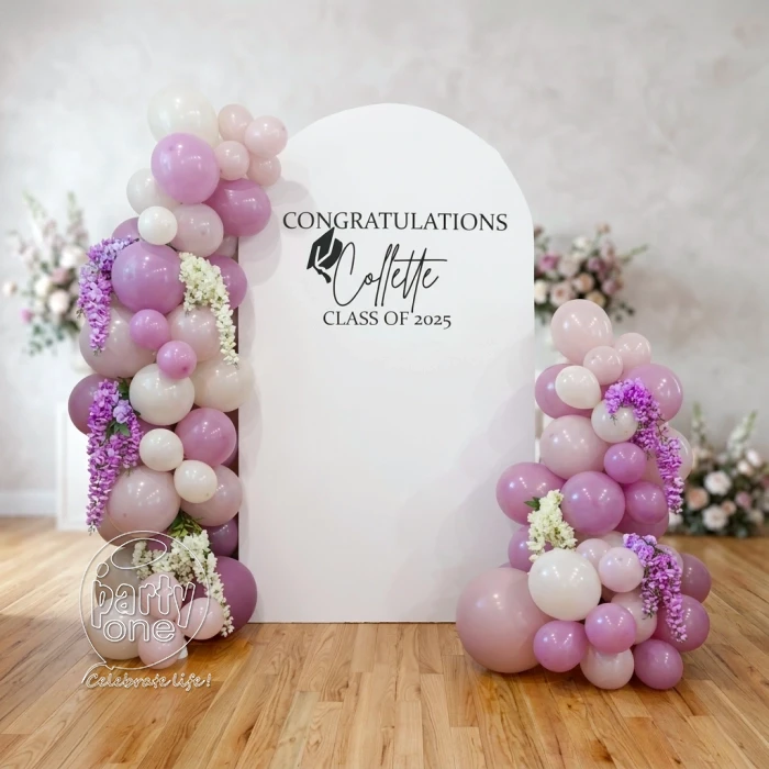 decorations Pastel Lavender Balloon Graduation Day Backdrop