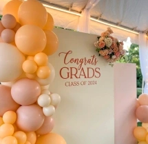 decorations Peach and Cream Theme Graduation Backdrop