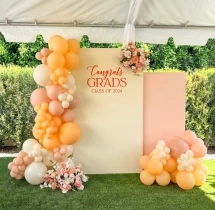decorations Peach and Cream Theme Graduation Backdrop