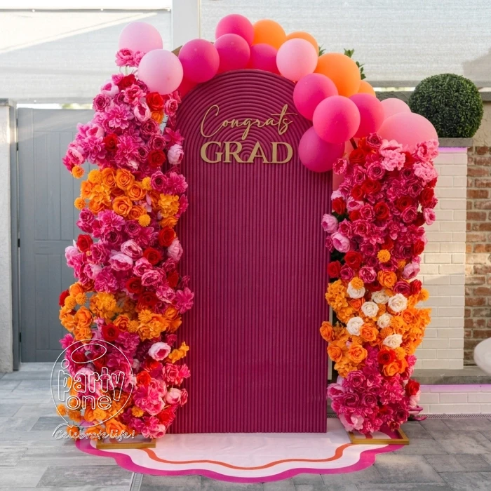 decorations Elegant Vibrant Pink Floral Graduation Decoration