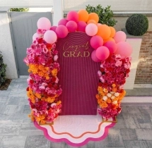 decorations Elegant Vibrant Pink Floral Graduation Decoration