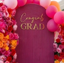 decorations Elegant Vibrant Pink Floral Graduation Decoration