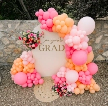 decorations Pastel Sunset Graduation Balloon and Flower Decor