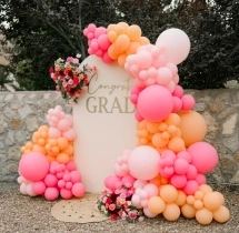 decorations Pastel Sunset Graduation Balloon and Flower Decor