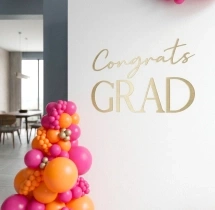 decorations Bright Pink Orange Graduation Panel Decor