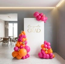 decorations Bright Pink Orange Graduation Panel Decor