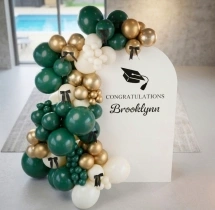 decorations Emerald Gold Personalized Grad Backdrop