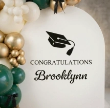 decorations Emerald Gold Personalized Grad Backdrop