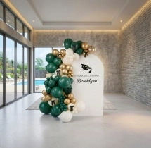 decorations Emerald Gold Personalized Grad Backdrop