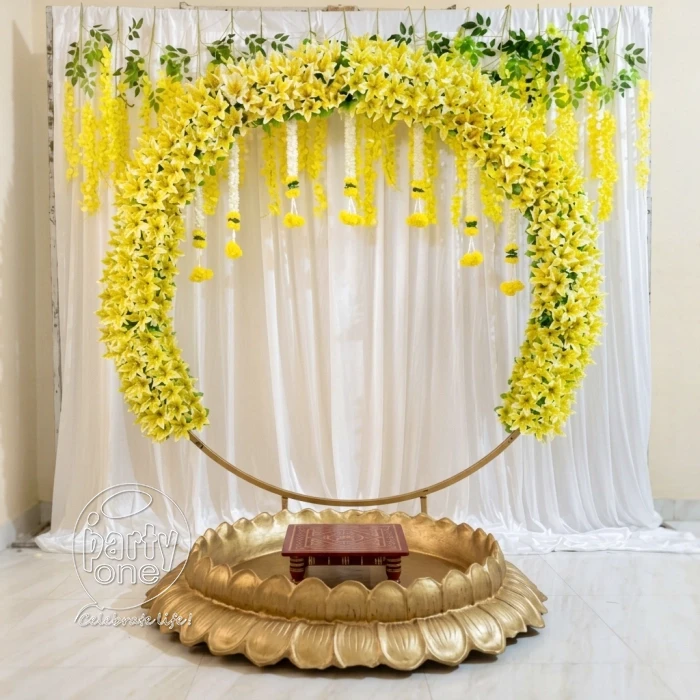 decorations Grand Lily Ring Haldi Ceremony Stage Decor