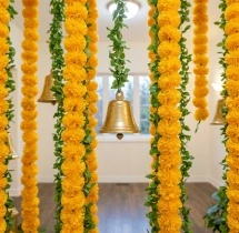 decorations Vibrant Marigold Bell Haldi Frame Setup