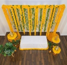 decorations Vibrant Marigold Bell Haldi Frame Setup