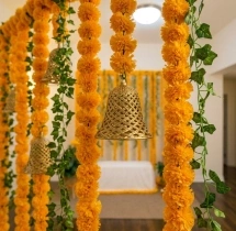 decorations Vibrant Marigold Bell Haldi Frame Setup