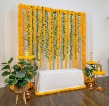 decorations Vibrant Marigold Bell Haldi Frame Setup
