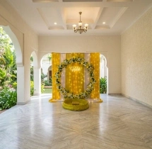 decorations Premium Floral Ring Haldi Backdrop With Lights