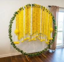 decorations Stunning Floral Hoop Haldi Hanging Decor