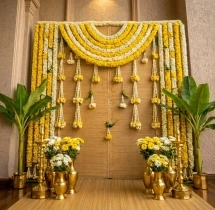 decorations Premium Yellow White Garland Haldi Backdrop