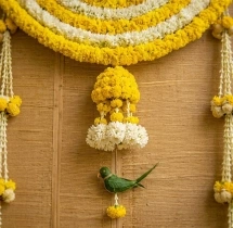 decorations Premium Yellow White Garland Haldi Backdrop