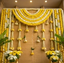 decorations Premium Yellow White Garland Haldi Backdrop