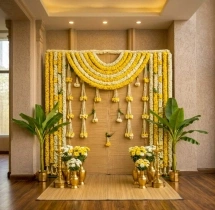 decorations Premium Yellow White Garland Haldi Backdrop