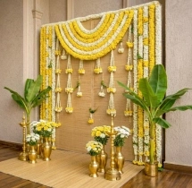 decorations Premium Yellow White Garland Haldi Backdrop