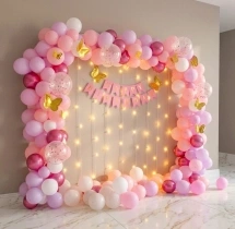 birthday Baby Girl Pink and White Birthday Decor