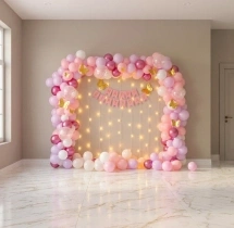 birthday Baby Girl Pink and White Birthday Decor