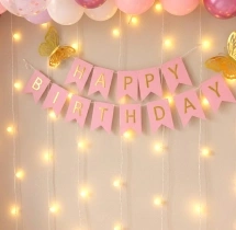 birthday Baby Girl Pink and White Birthday Decor