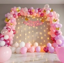 birthday Baby Girl Pink and White Birthday Decor