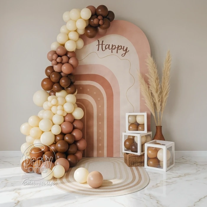 birthday Aesthetic Brown Theme Decoration