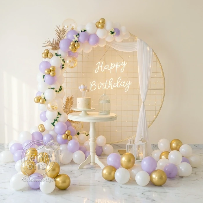 birthday Luxury Pastel Glow Birthday Balloon Decor