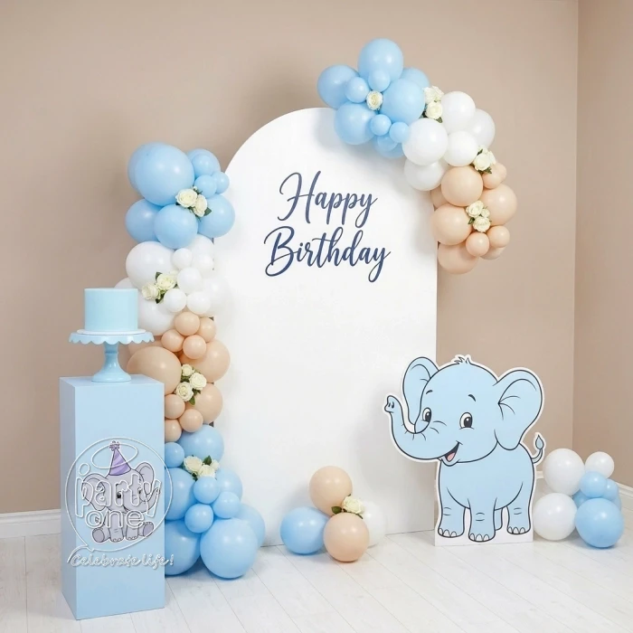 birthday Pastel Blue Elephant Birthday Decoration