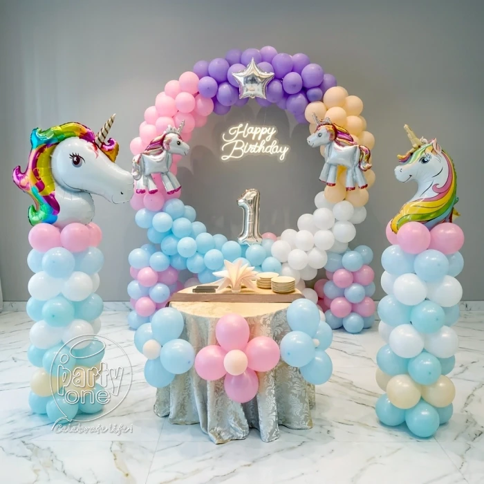 birthday Cute Unicorn Theme Birthday Balloon Decor