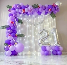 birthday Polka Bluish Purple Birthday Decor