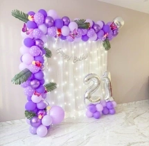 birthday Polka Bluish Purple Birthday Decor