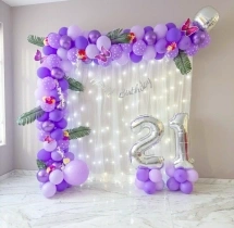 birthday Polka Bluish Purple Birthday Decor