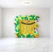 birthday Jungle Adventure Gold Curtain Decor